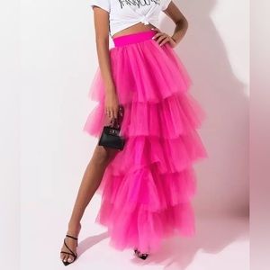 Anthropologie Pink Maxi Skirt